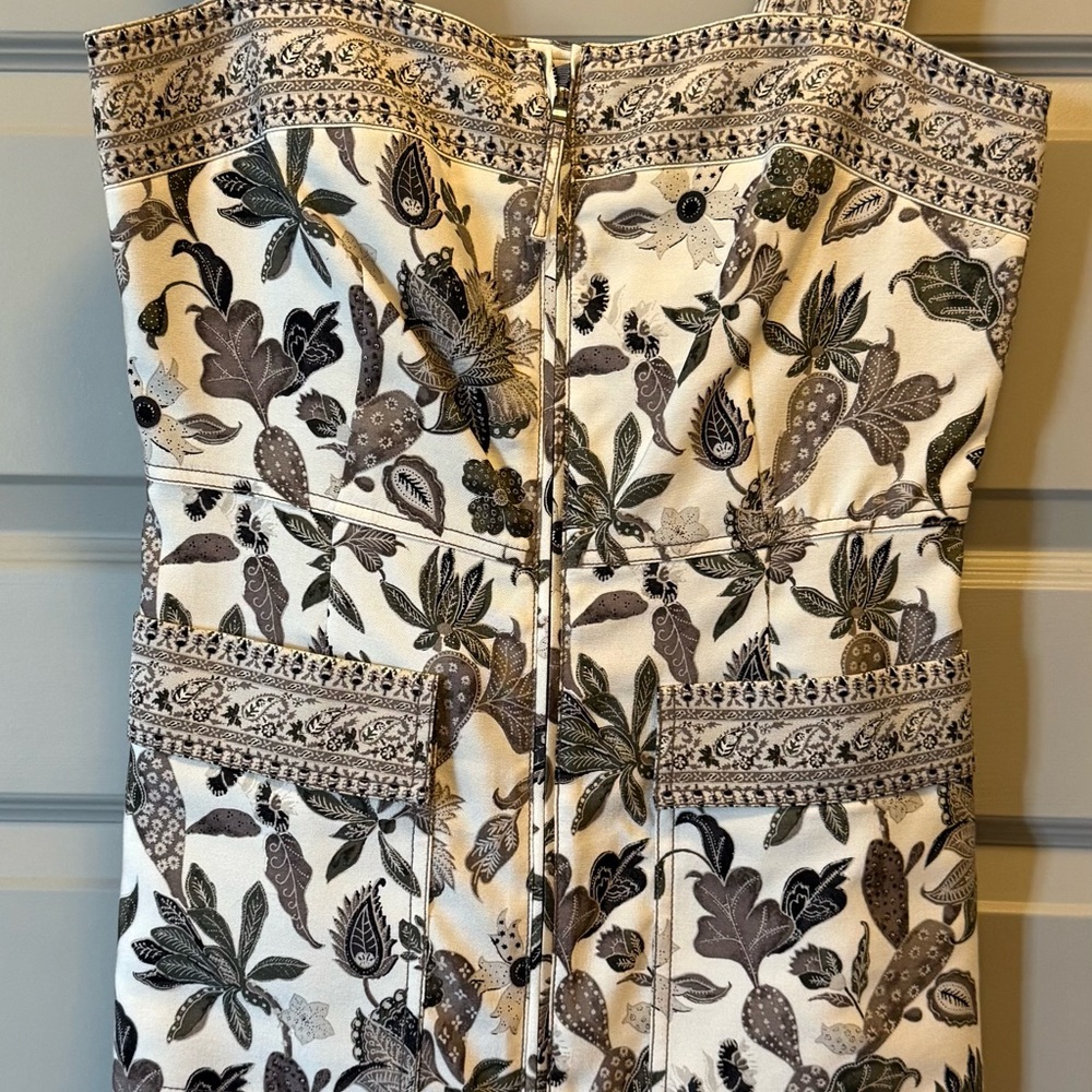 Tory Burch Cream and Black Floral Dress
